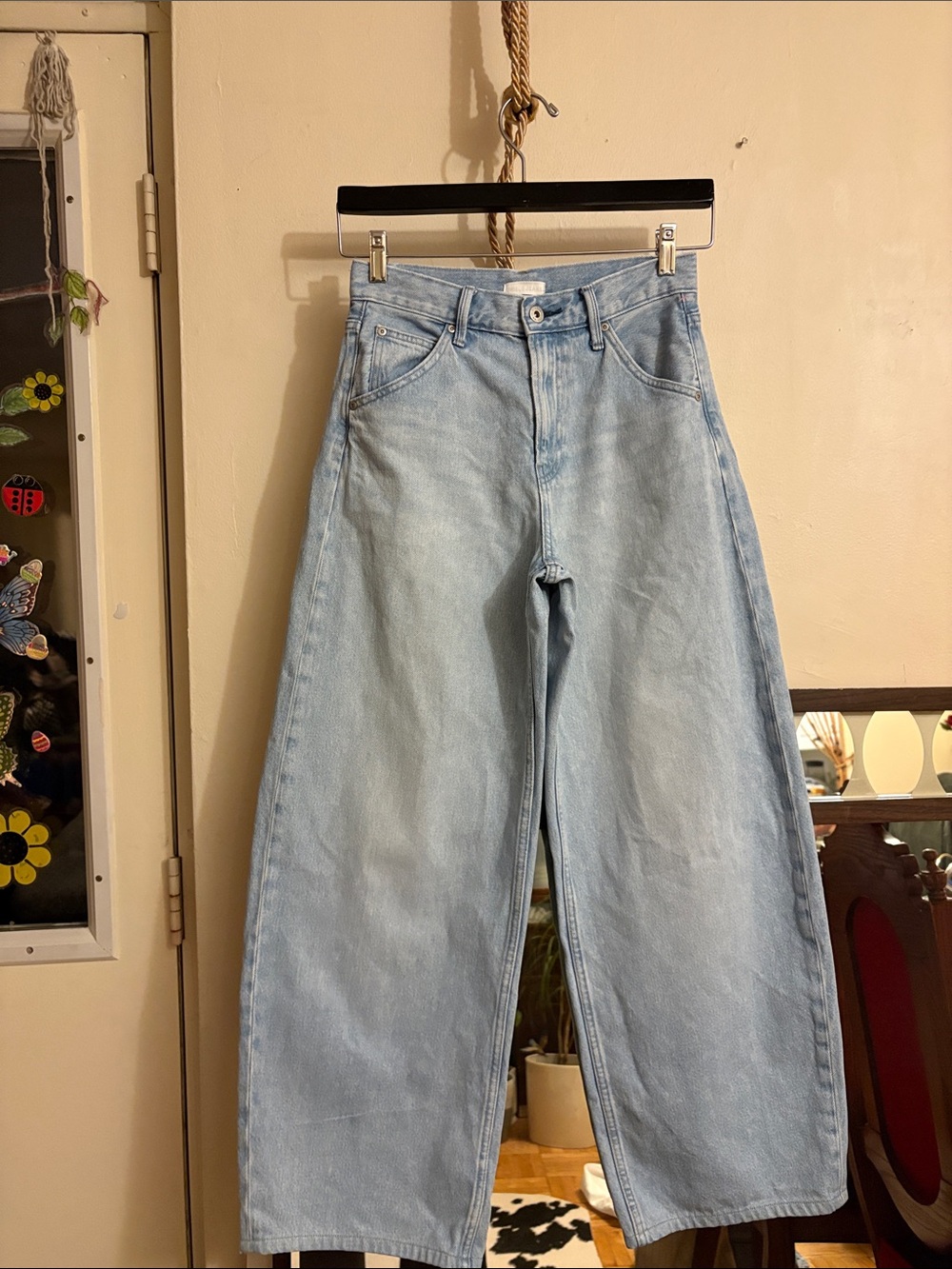 Uniqlo Light Blue Wide-Leg Denim Jeans